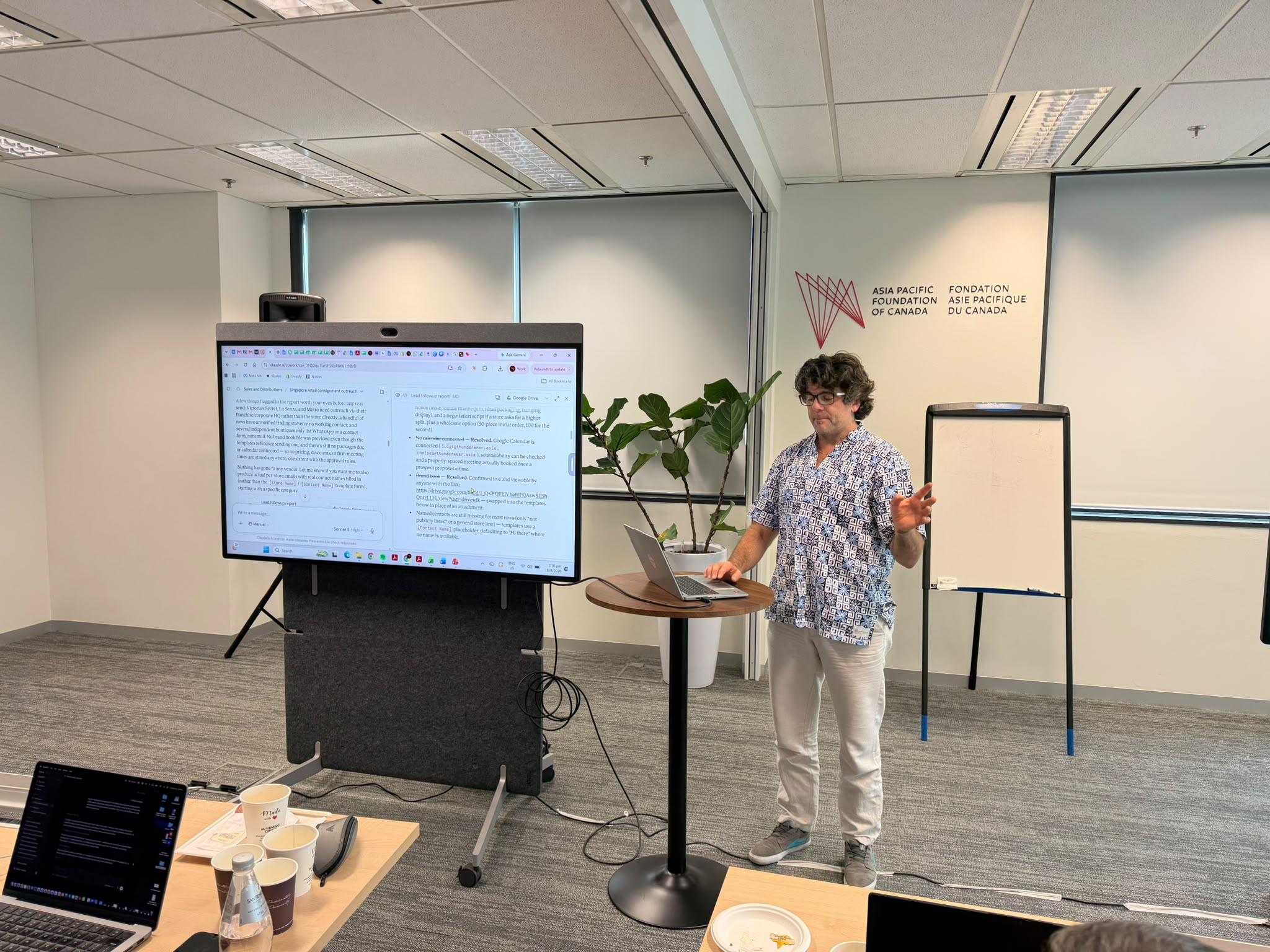 A participant walking the first AI Upgrade cohort through a controlled workflow